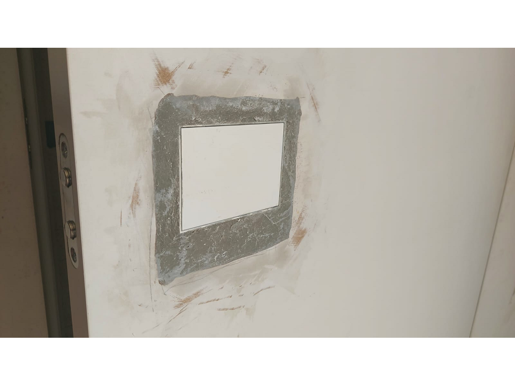 Maniglia Incasso Rettangolare Porta Scorrevole/Battente Atomo nottolino chiusura a Toppa mm.122x113 da Verniciare | Saletta - immagine 8